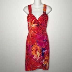 Boston proper colorful dress safari animal leaf 2